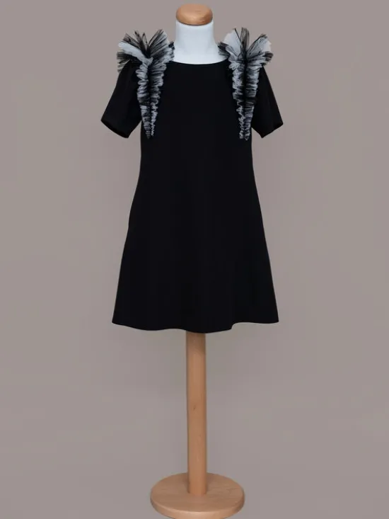 SLY Sukienka elegancka 4W-06 Czarny Comfortable Fit