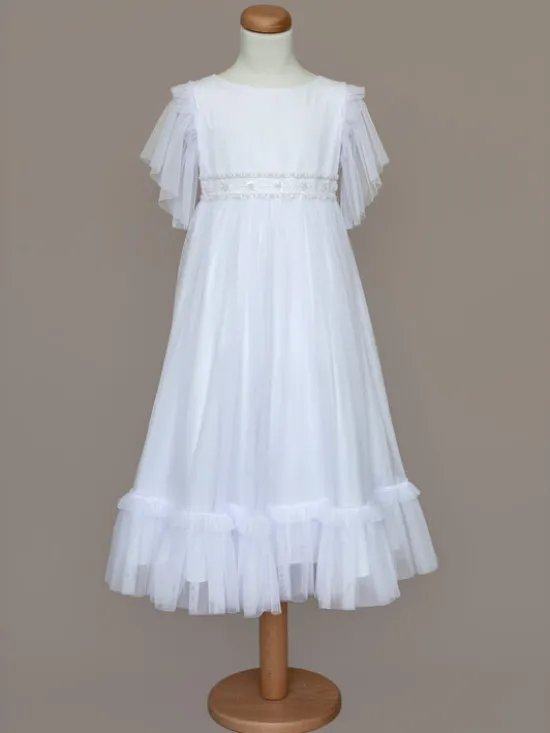 SLY Sukienka 5SM-12A Biały Comfortable Fit