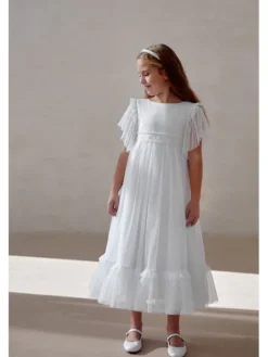 SLY Sukienka 5SM-12A Biały Comfortable Fit