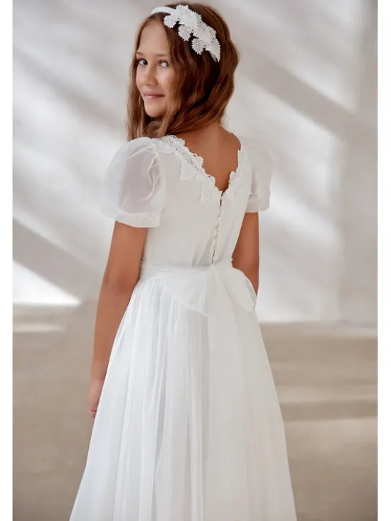 SLY Sukienka 5SM-08A Biały Comfortable Fit