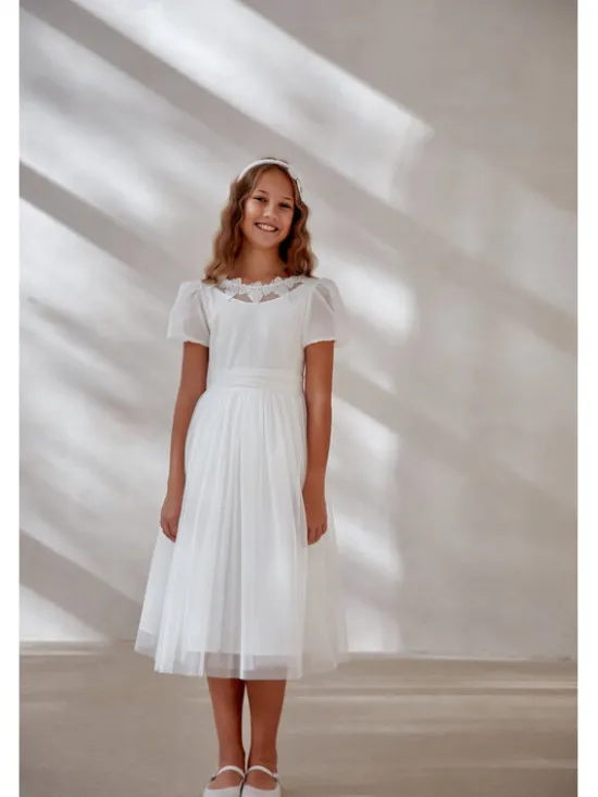 SLY Sukienka 5SM-08A Biały Comfortable Fit
