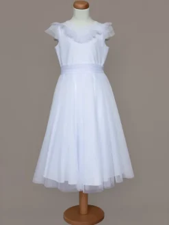 SLY Sukienka 5SM-11A Biały Comfortable Fit