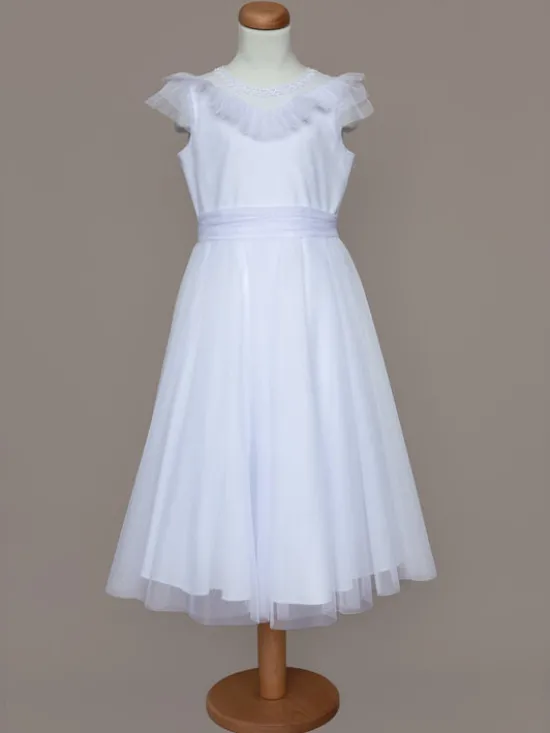 SLY Sukienka 5SM-11A Biały Comfortable Fit