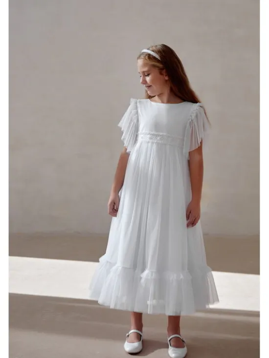 SLY Sukienka 5SM-12B Écru Comfortable Fit