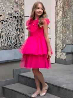 SLY Sukienka 3W-04A Różowy Classic Fit