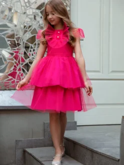 SLY Sukienka 3W-04A Różowy Classic Fit