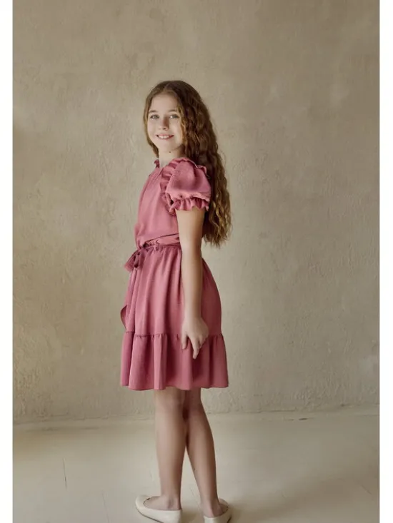 SLY Sukienka 5W-08 Różowy Comfortable Fit