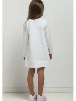 Tessita Sukienka dzianinowa SUKIENKA MMD36_1_110 Biały Basic Fit