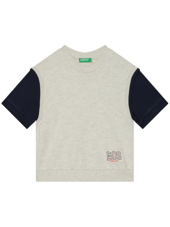 United Colors Of Benetton Bluza 3BC1G10IN Szary Regular Fit