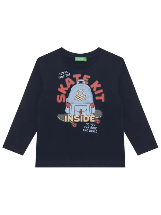 United Colors Of Benetton Bluzka 3I1XG10KQ Granatowy Regular Fit