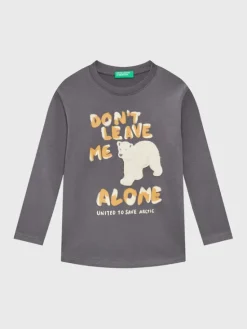United Colors Of Benetton Bluzka 3YN4G106D Szary Regular Fit