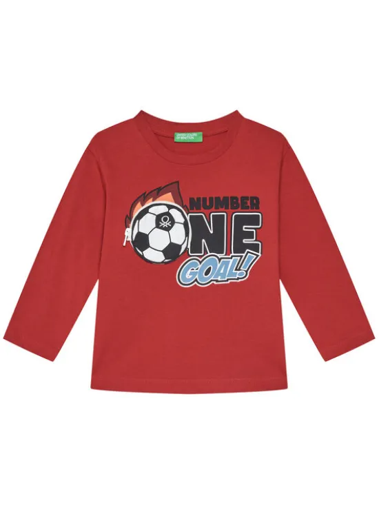 United Colors Of Benetton Bluzka 3I1XG10KQ Czerwony Regular Fit