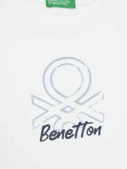 United Colors Of Benetton Bluzka 3I1XG10JZ Biały Regular Fit