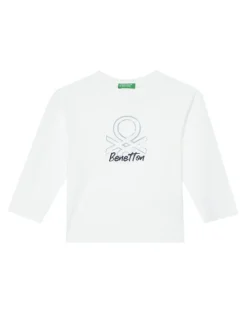 United Colors Of Benetton Bluzka 3I1XG10JZ Biały Regular Fit