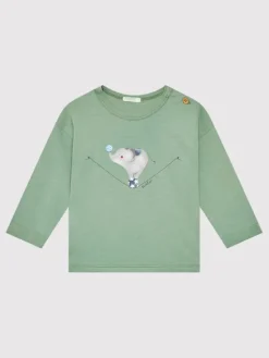 United Colors Of Benetton Bluzka 3ATNA1017 Zielony Regular Fit