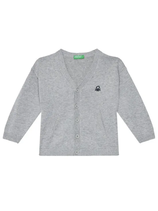 United Colors Of Benetton Kardigan 120YG600G Szary Regular Fit