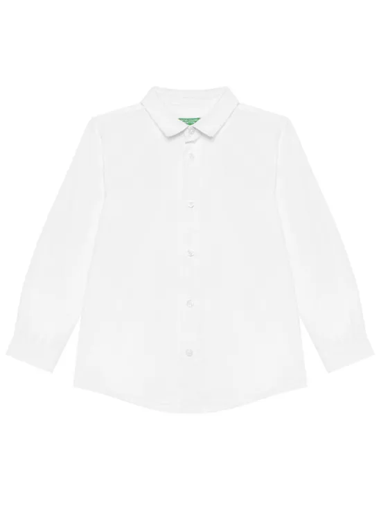 United Colors Of Benetton Koszula 54AZGQ00J Biały Regular Fit