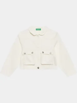 United Colors Of Benetton Kurtka jeansowa 22C2CN04D Écru Regular Fit