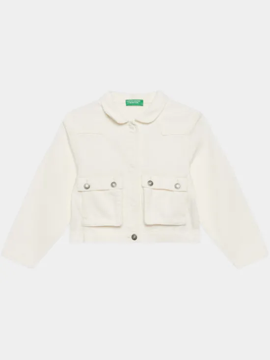 United Colors Of Benetton Kurtka jeansowa 22C2CN04D Écru Regular Fit