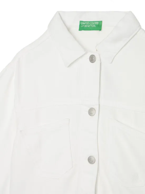 United Colors Of Benetton Kurtka przejściowa 21AQCN060 Biały Regular Fit