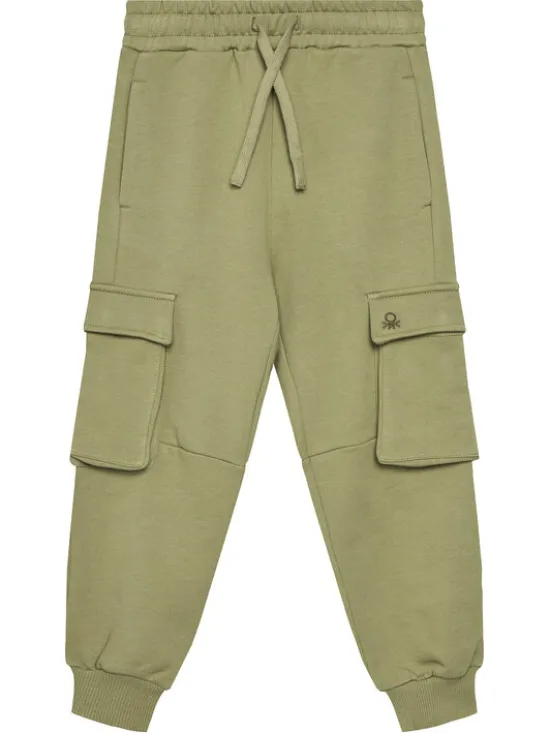 United Colors Of Benetton Spodnie dresowe 3UNICF066 Zielony Regular Fit