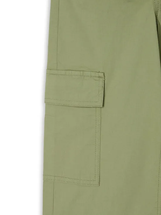 United Colors Of Benetton Spodnie materiałowe 4L2VCE040 Zielony Wide Leg