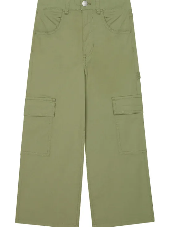 United Colors Of Benetton Spodnie materiałowe 4L2VCE040 Zielony Wide Leg