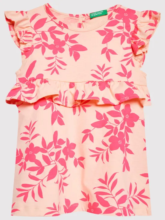 United Colors Of Benetton Sukienka letnia 3HD3GV005 Różowy Regular Fit