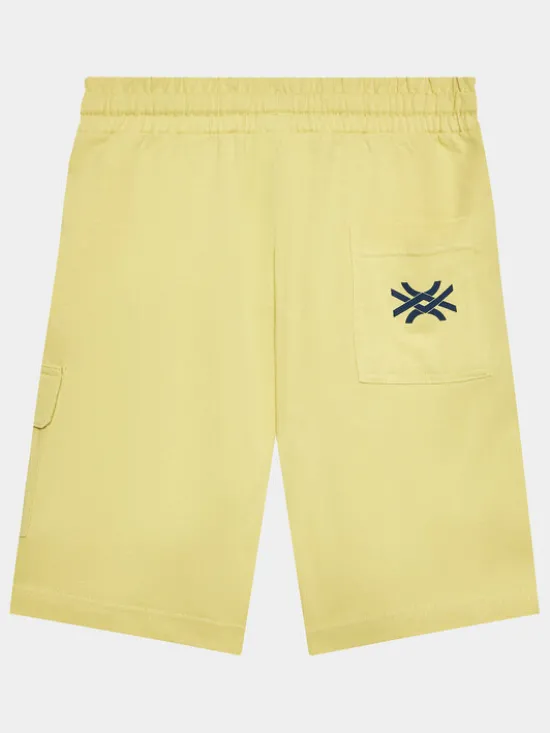 United Colors Of Benetton Szorty materiałowe 3BL0C901U Żółty Regular Fit