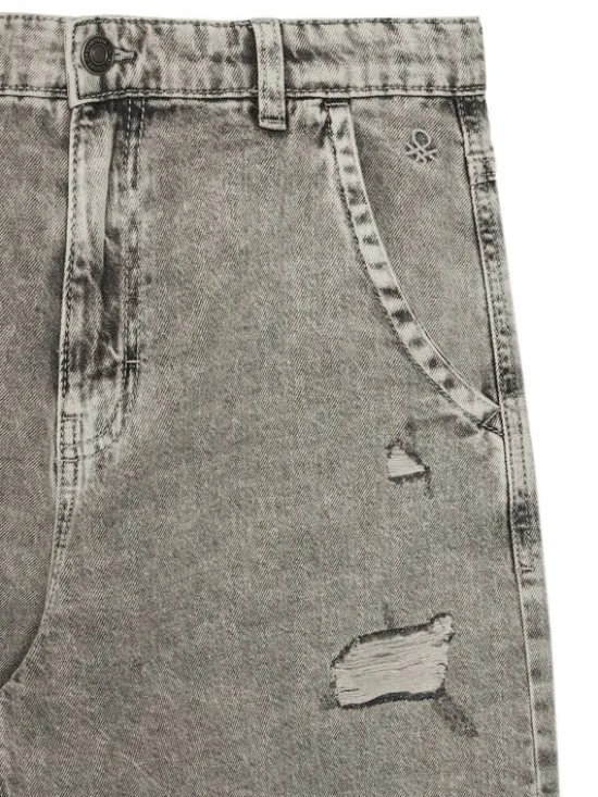 United Colors Of Benetton Szorty jeansowe 4AD7C9045 Szary Regular Fit