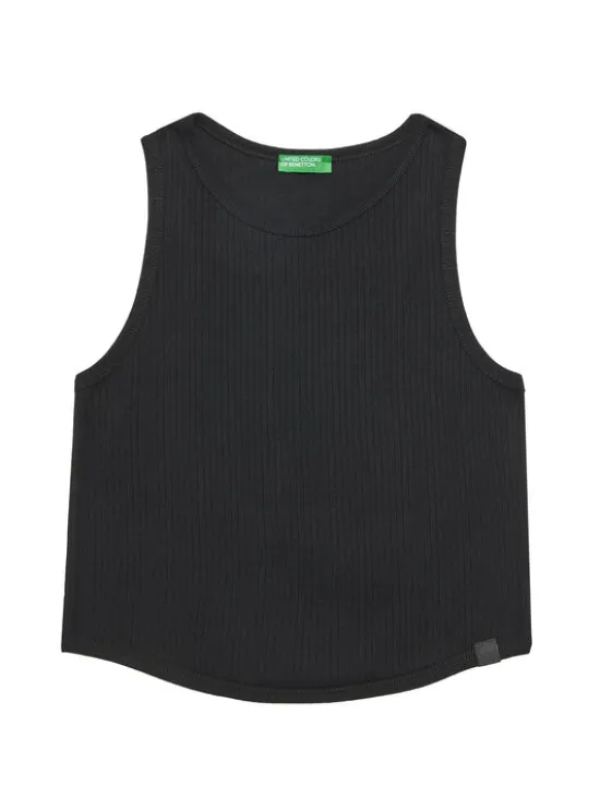 United Colors Of Benetton Top 31H3CH01F Czarny Slim Fit