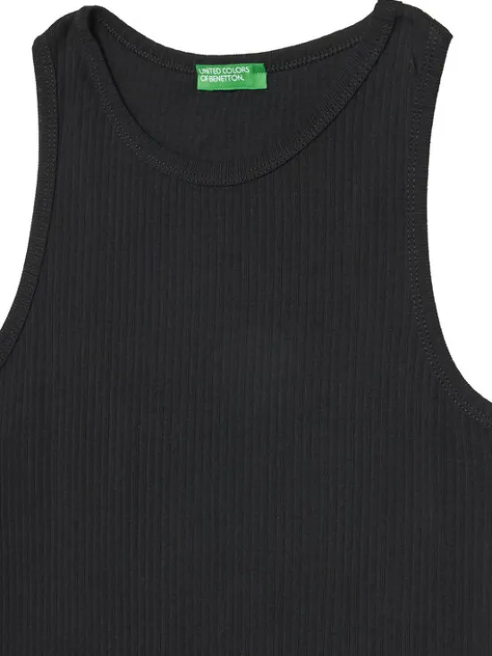 United Colors Of Benetton Top 31H3CH01F Czarny Slim Fit